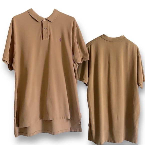 POLO Ralph Lauren Big & Tall Pique Polo Dark Tan with Pony Logo Normcore Si… - Picture 10 of 13